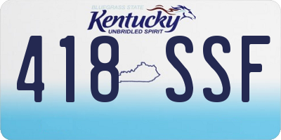 KY license plate 418SSF