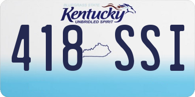KY license plate 418SSI