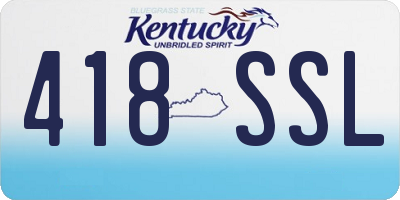 KY license plate 418SSL