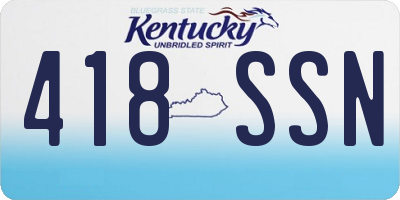 KY license plate 418SSN