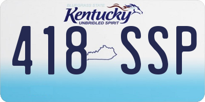 KY license plate 418SSP