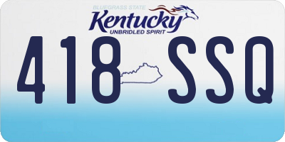 KY license plate 418SSQ