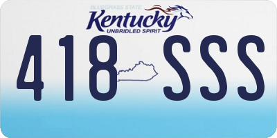 KY license plate 418SSS