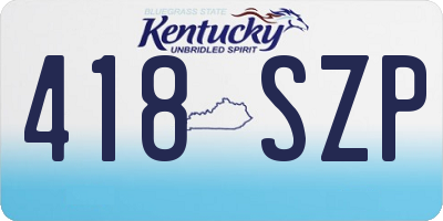 KY license plate 418SZP
