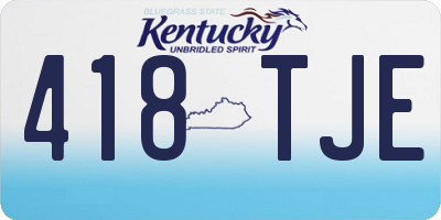 KY license plate 418TJE