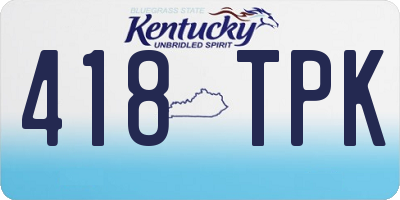 KY license plate 418TPK