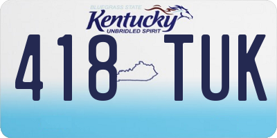 KY license plate 418TUK