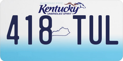 KY license plate 418TUL
