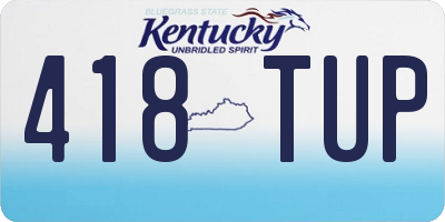 KY license plate 418TUP