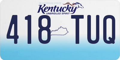 KY license plate 418TUQ