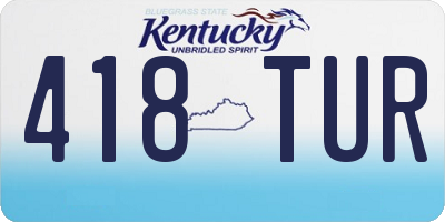 KY license plate 418TUR