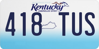 KY license plate 418TUS