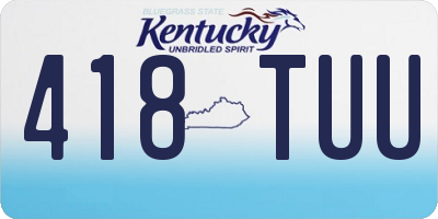 KY license plate 418TUU