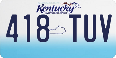 KY license plate 418TUV