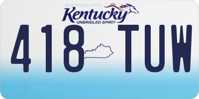 KY license plate 418TUW
