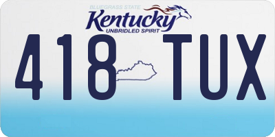 KY license plate 418TUX