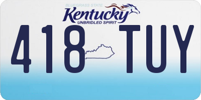 KY license plate 418TUY