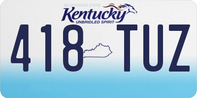 KY license plate 418TUZ