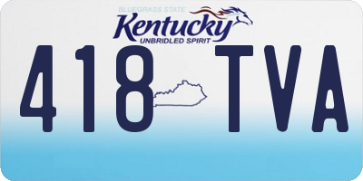 KY license plate 418TVA