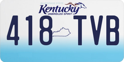 KY license plate 418TVB