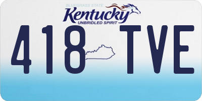 KY license plate 418TVE
