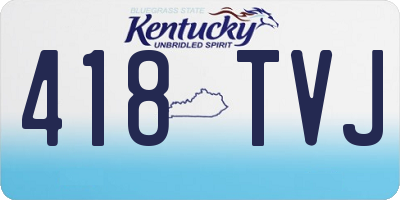 KY license plate 418TVJ