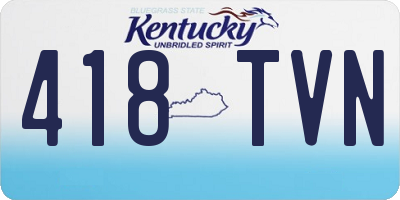 KY license plate 418TVN