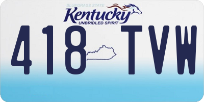 KY license plate 418TVW