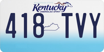 KY license plate 418TVY