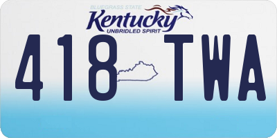 KY license plate 418TWA