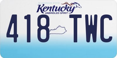 KY license plate 418TWC