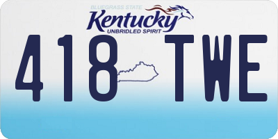 KY license plate 418TWE