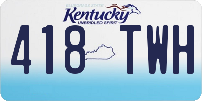 KY license plate 418TWH