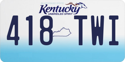 KY license plate 418TWI