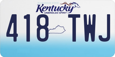 KY license plate 418TWJ