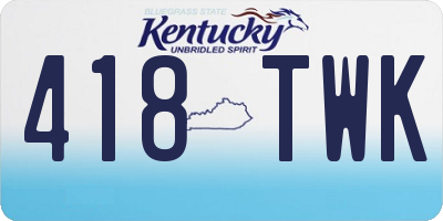 KY license plate 418TWK