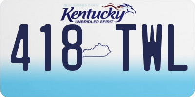 KY license plate 418TWL