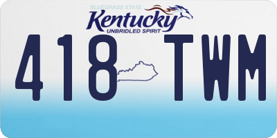 KY license plate 418TWM