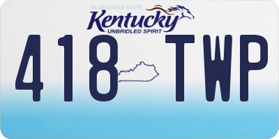 KY license plate 418TWP