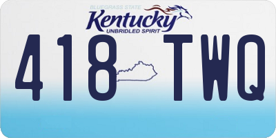 KY license plate 418TWQ