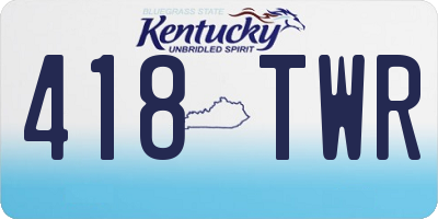 KY license plate 418TWR