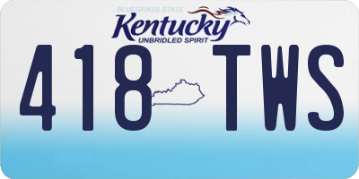 KY license plate 418TWS