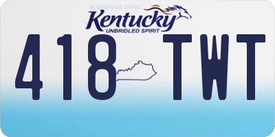 KY license plate 418TWT