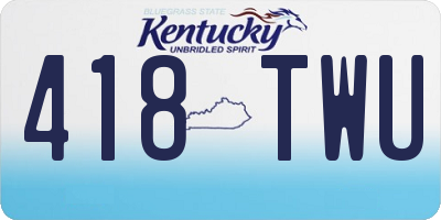 KY license plate 418TWU