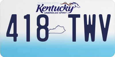 KY license plate 418TWV