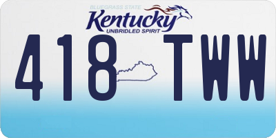 KY license plate 418TWW