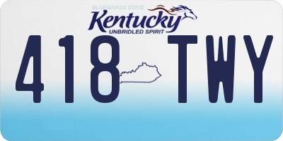 KY license plate 418TWY
