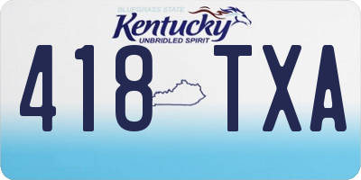 KY license plate 418TXA