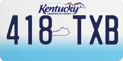 KY license plate 418TXB