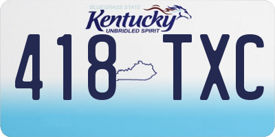 KY license plate 418TXC